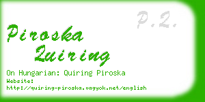 piroska quiring business card